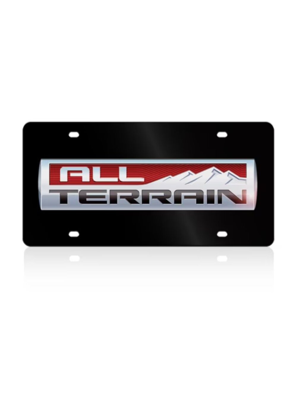 Black GMC All Terrain Badge Lazer Tag Etched Logo Premium Acrylic License Plate